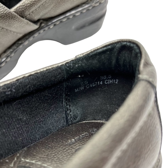 BOC BORN CONCEPT Pewter Clogs Faux Vegan Leather Comfort Shoes Metallic sz 7.5 - Picture 14 of 16
